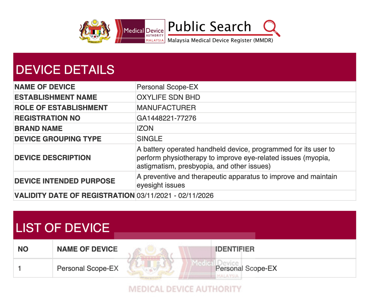 Scope-Ex Medical Device Register